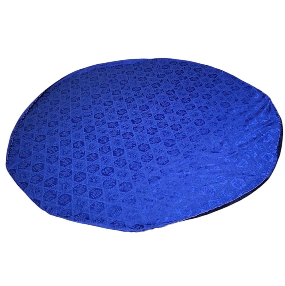 Menorah Dreidel Blue Round Patterned Tablecloth